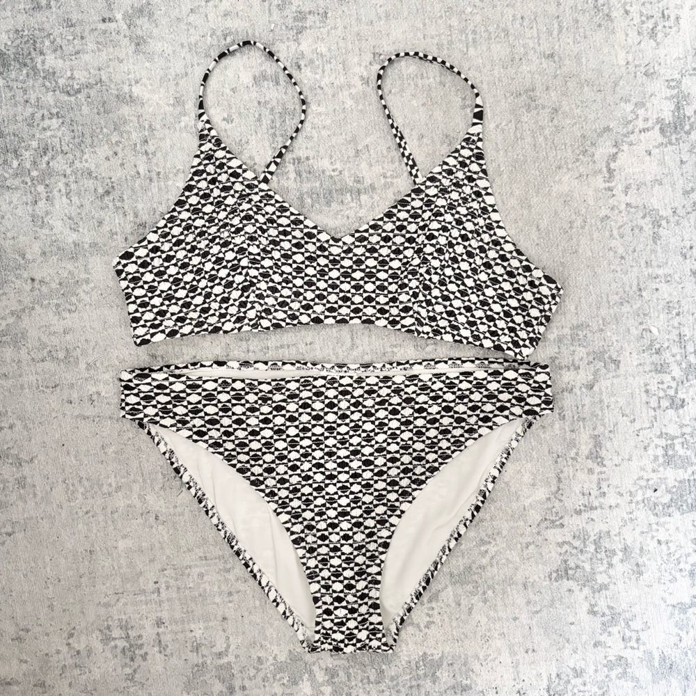 H&M Black White Geometric Bikini
